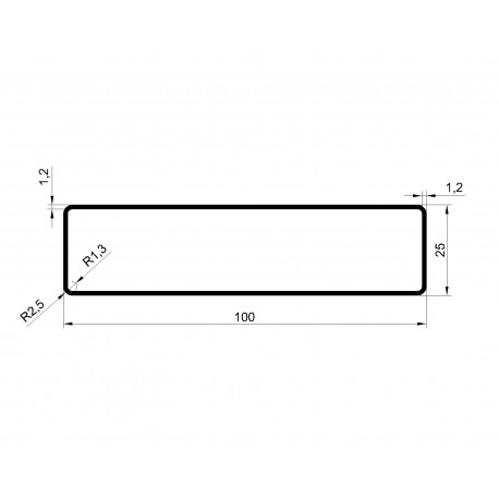 Rura prostokątna 100x25